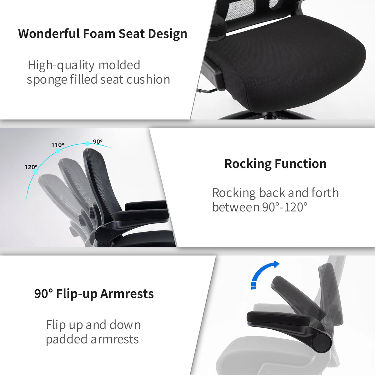 Black Mesh Office Chair with Adjustable Lumbar Support C208735