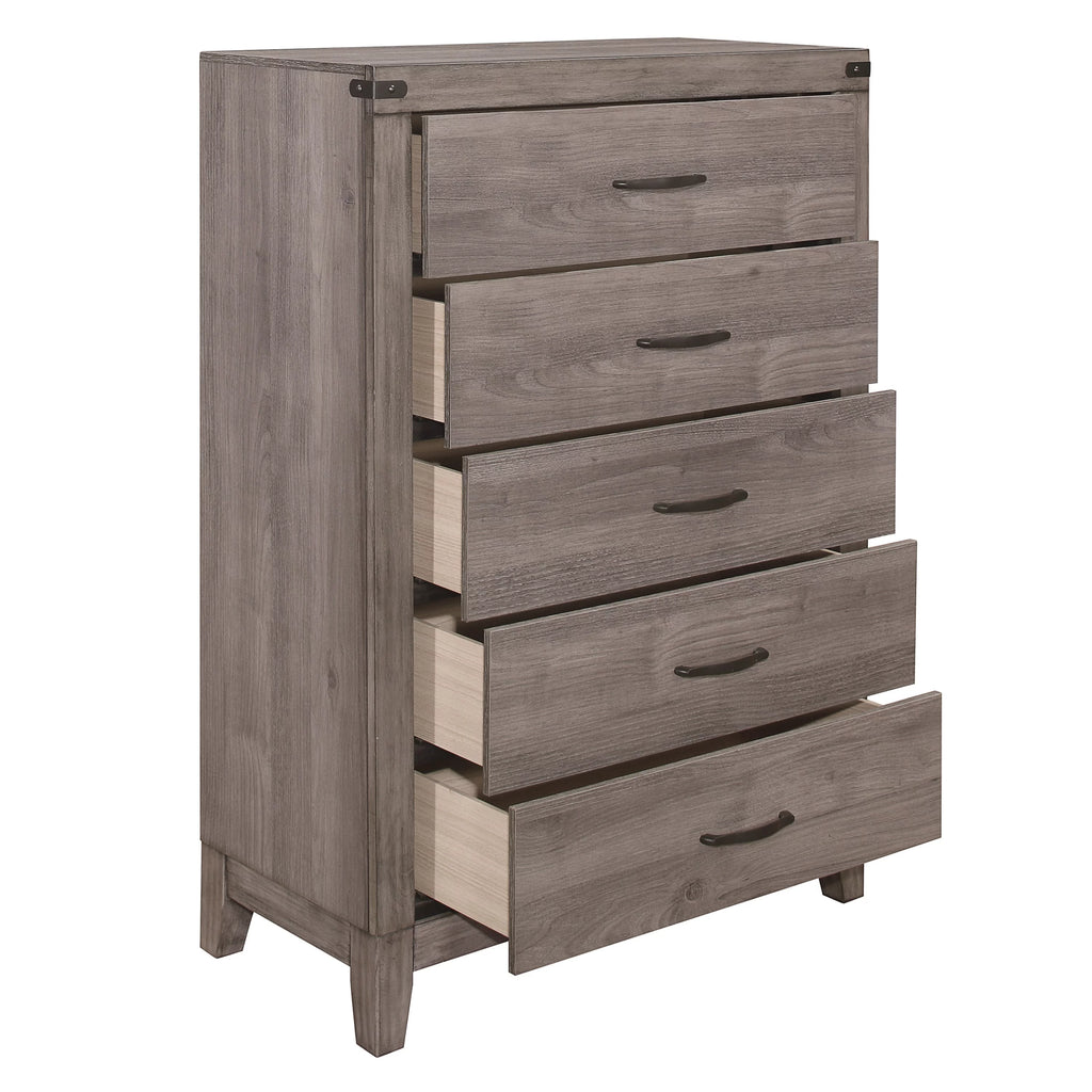 Brownish Gray 5 Drawer Melamine Chest V2132