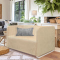 Beige Linen 3 Seater Sofa Slip Cover E8552