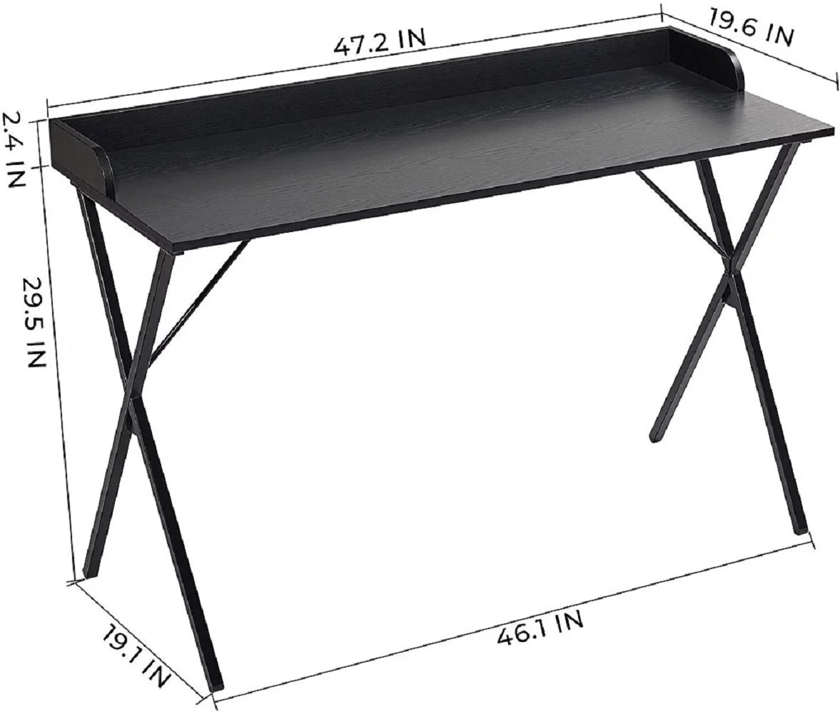 Computer Desk with Metal Frame in Black W869