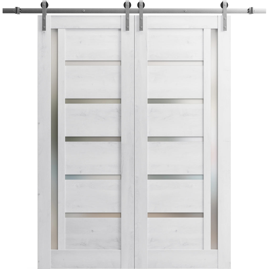 Double Barn Door 48 x 80 inches with Frosted Glass A62854