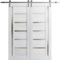 Double Barn Door 48 x 80 inches with Frosted Glass A62854