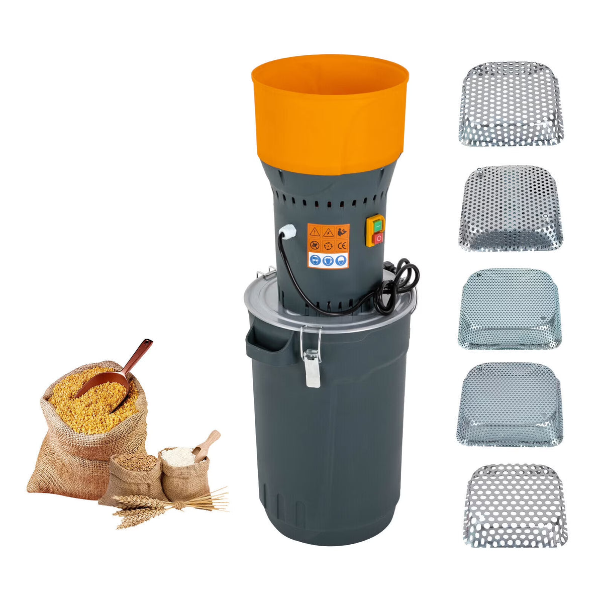 25L/50L 1KW Electric Grain Corn Wheat Mill Grinding Machine with 5 Sieves S42198