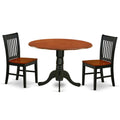 3PC Dining Room Table with Two Drop Leaves and Wood Seat Chairs O691