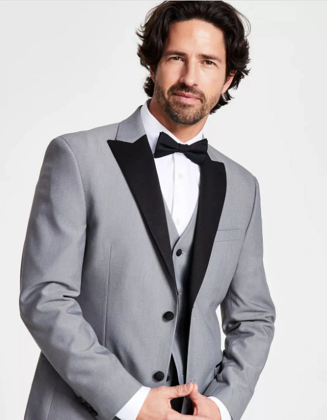 Mens Slim-Fit Tuxedo Jacket Grey 36S S5703