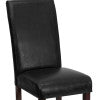 Black Faux Leather Panel Back Parson's Chair E367580