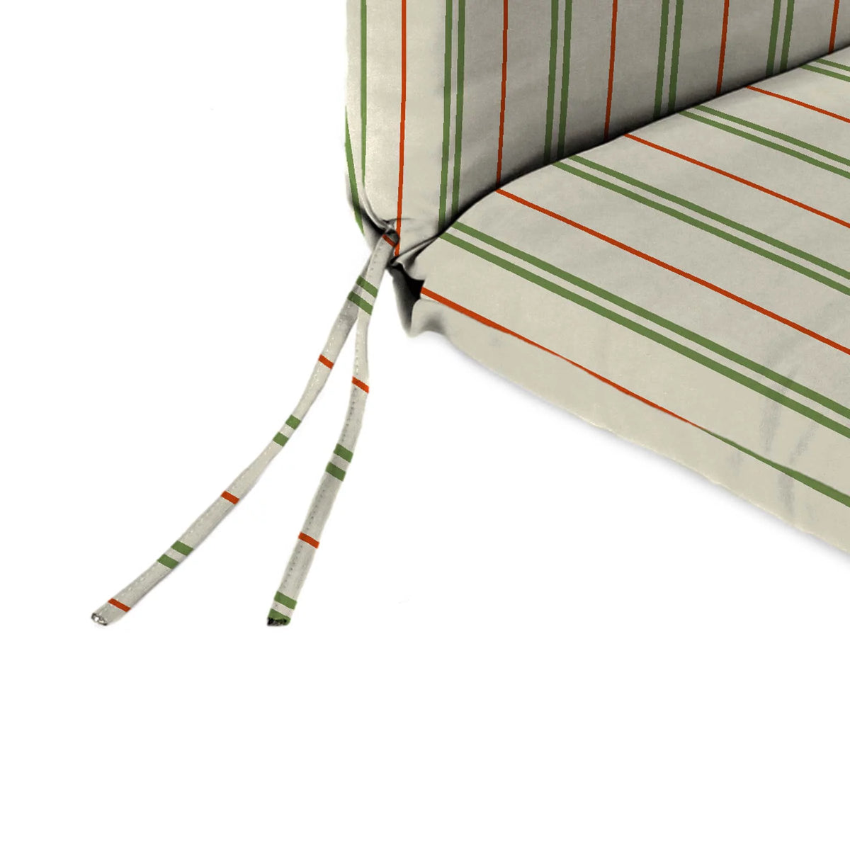 Grey Stripe Rectangular Outdoor Chaise Lounge Cushion with Ties P5836
