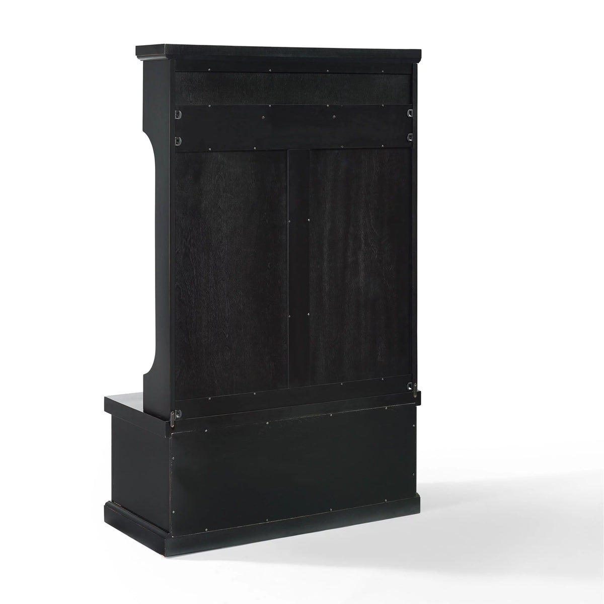 Distressed Black Wood Hall Tree H371