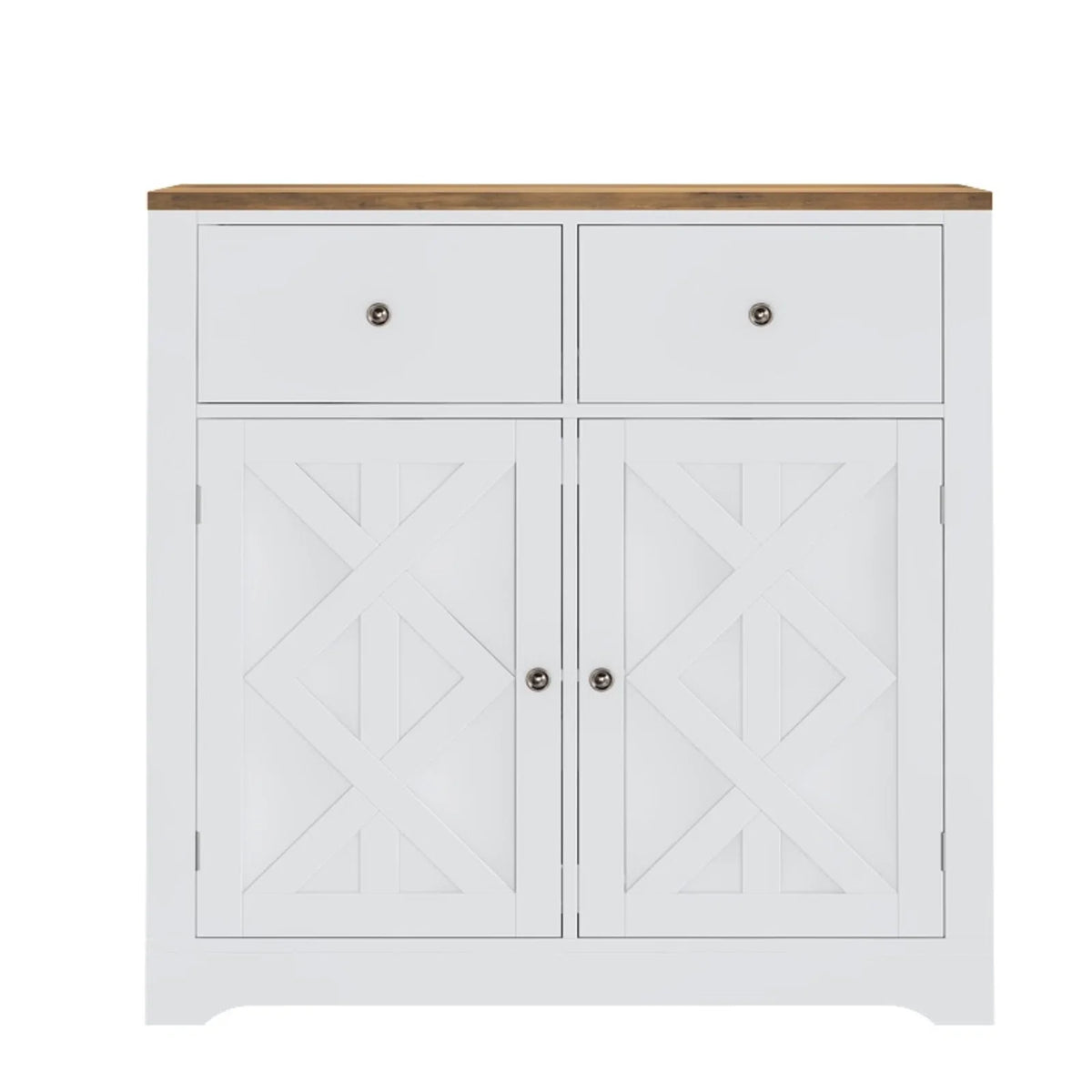 White 2 Drawer 2 Door Accent Cabinet D5877