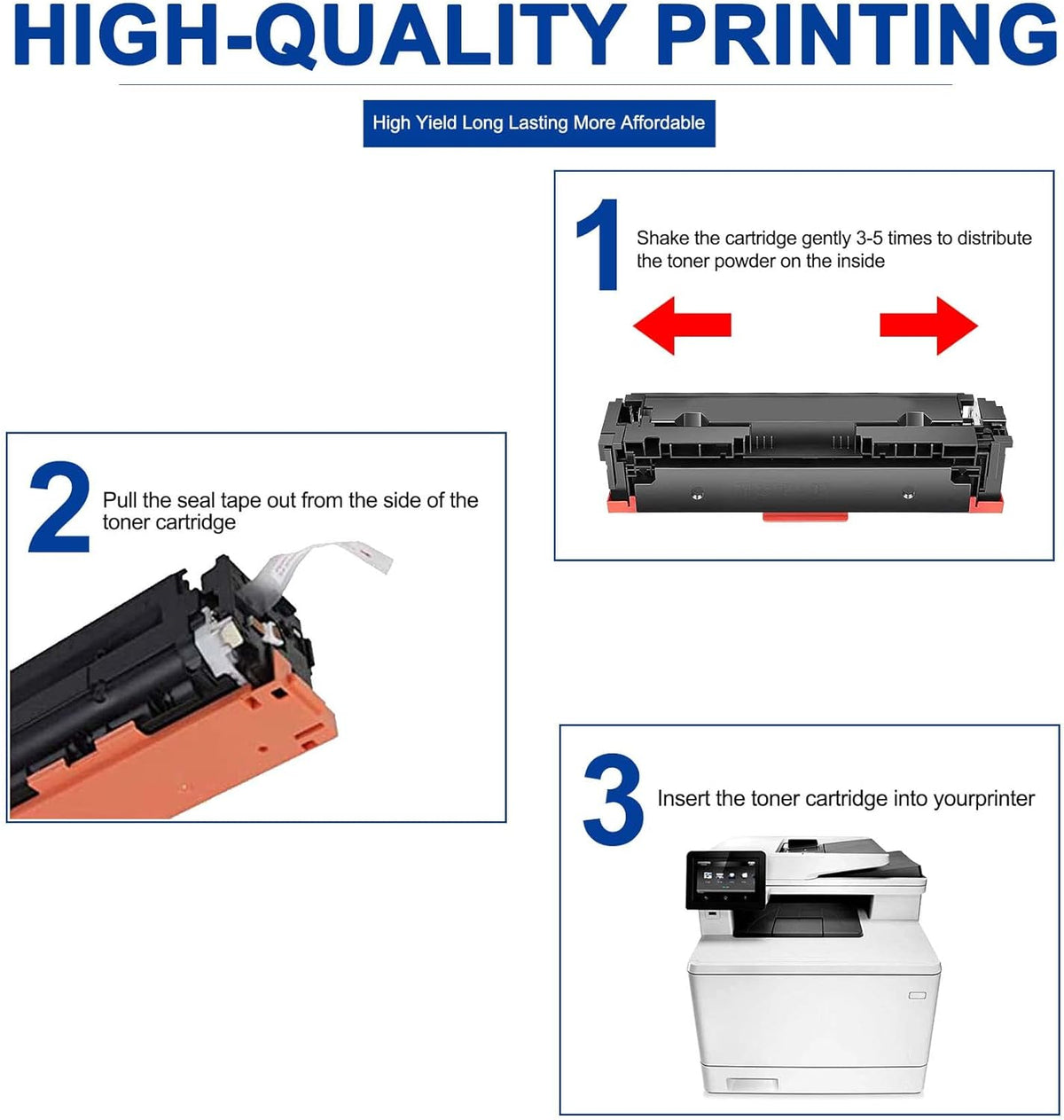 3 Pack Toner Cartridge Replacement for HP Color Pro Printer Y29632