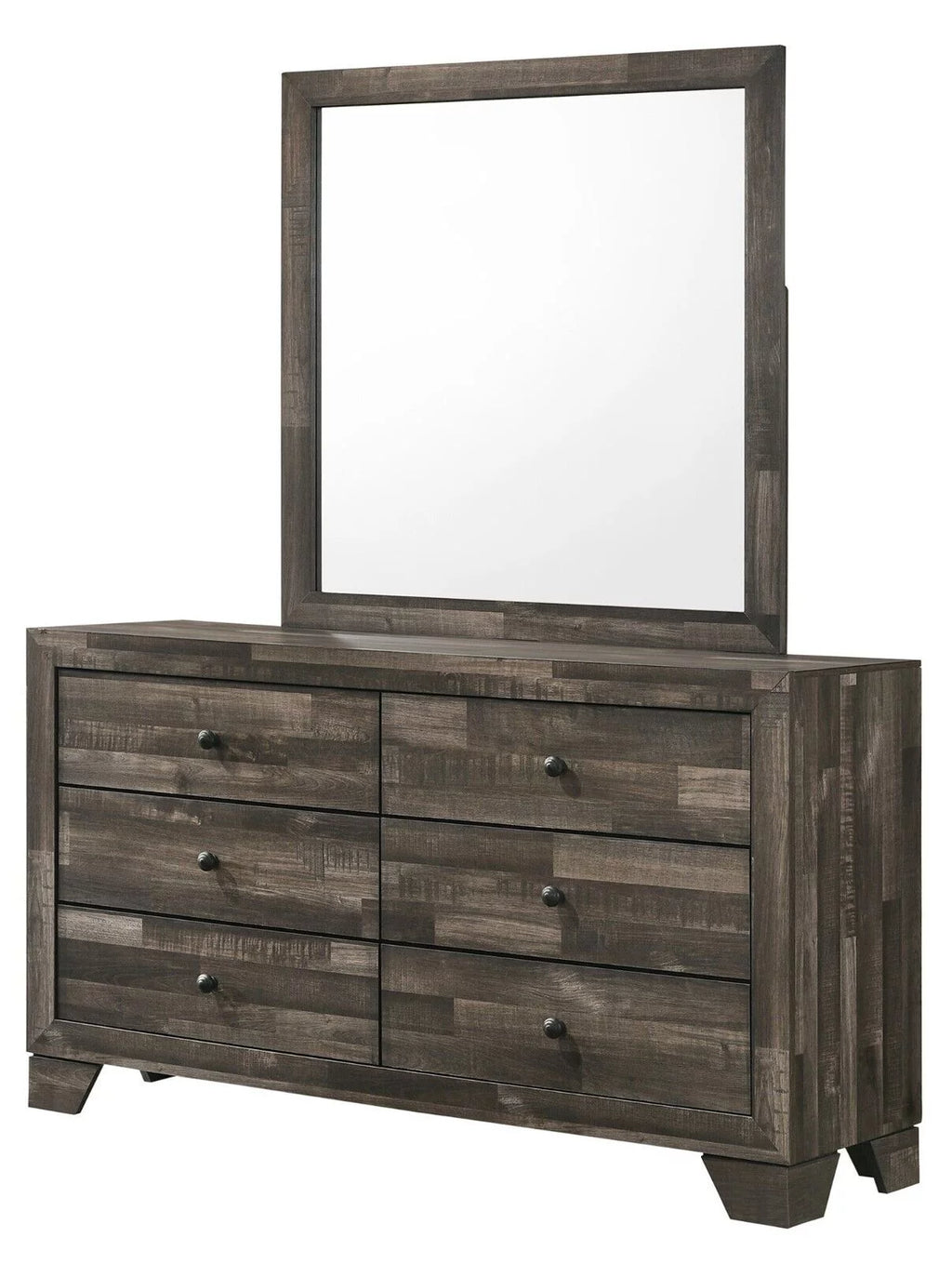 Rustic Brown 6pc King Size Platform Bedroom Set H656272