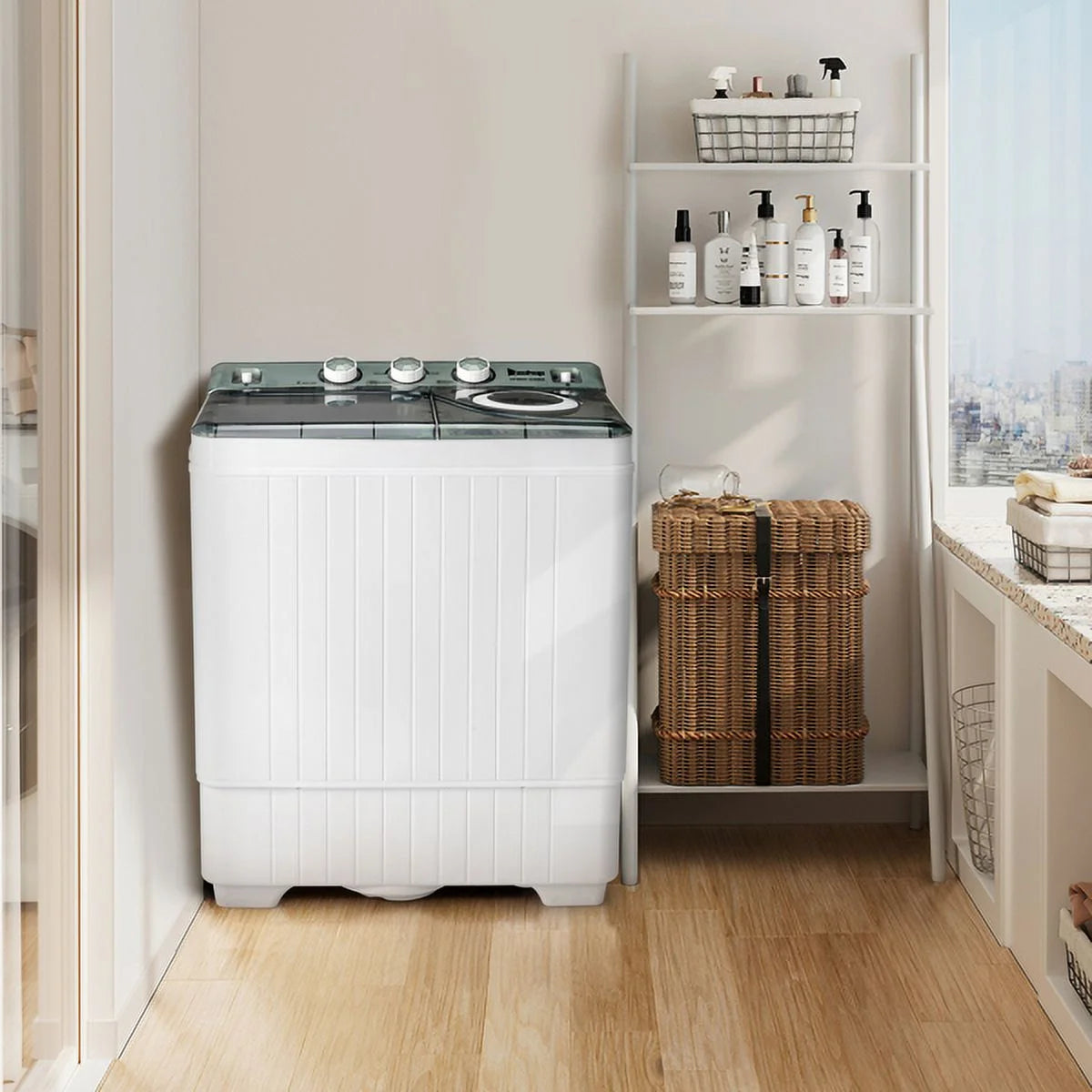 26lbs Semi-Automatic Washing Machine with Drain Pump D346