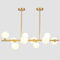 Gold Globe Sputnik Chandelier 10-Lights Frosted White Glass Ceiling Lamp A51020