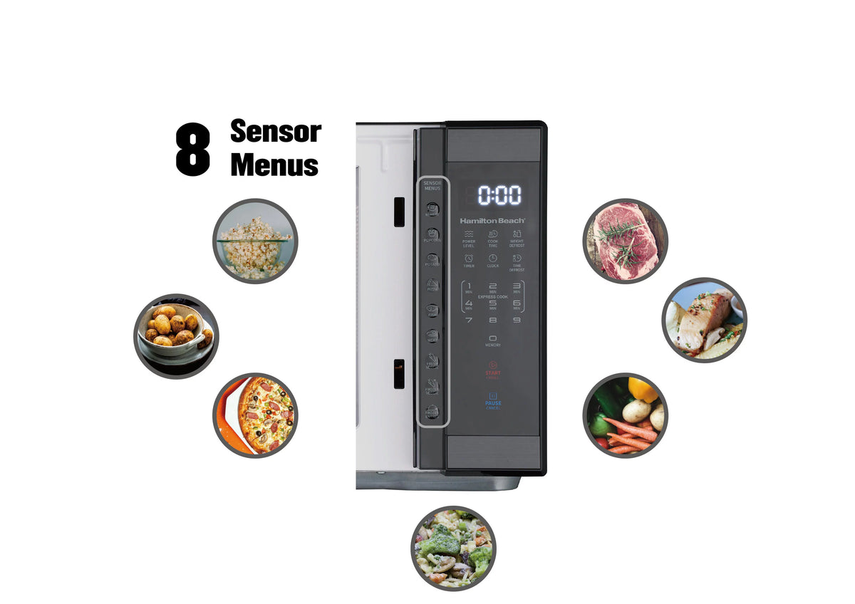1.1 cu. ft. 1000 Watts Black Stainless Steel Microwave Oven P512013