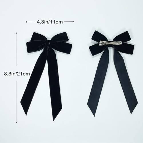Velvet Hair Bow Hair Clips J7972
