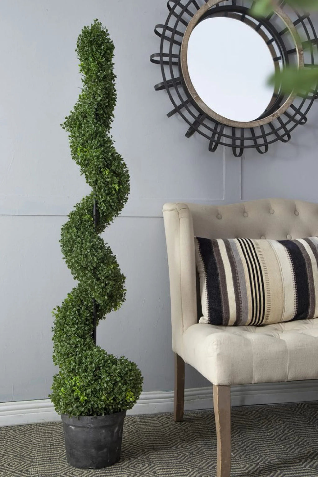 Artificial Spiral Boxwood Topiary Tree 5' C946