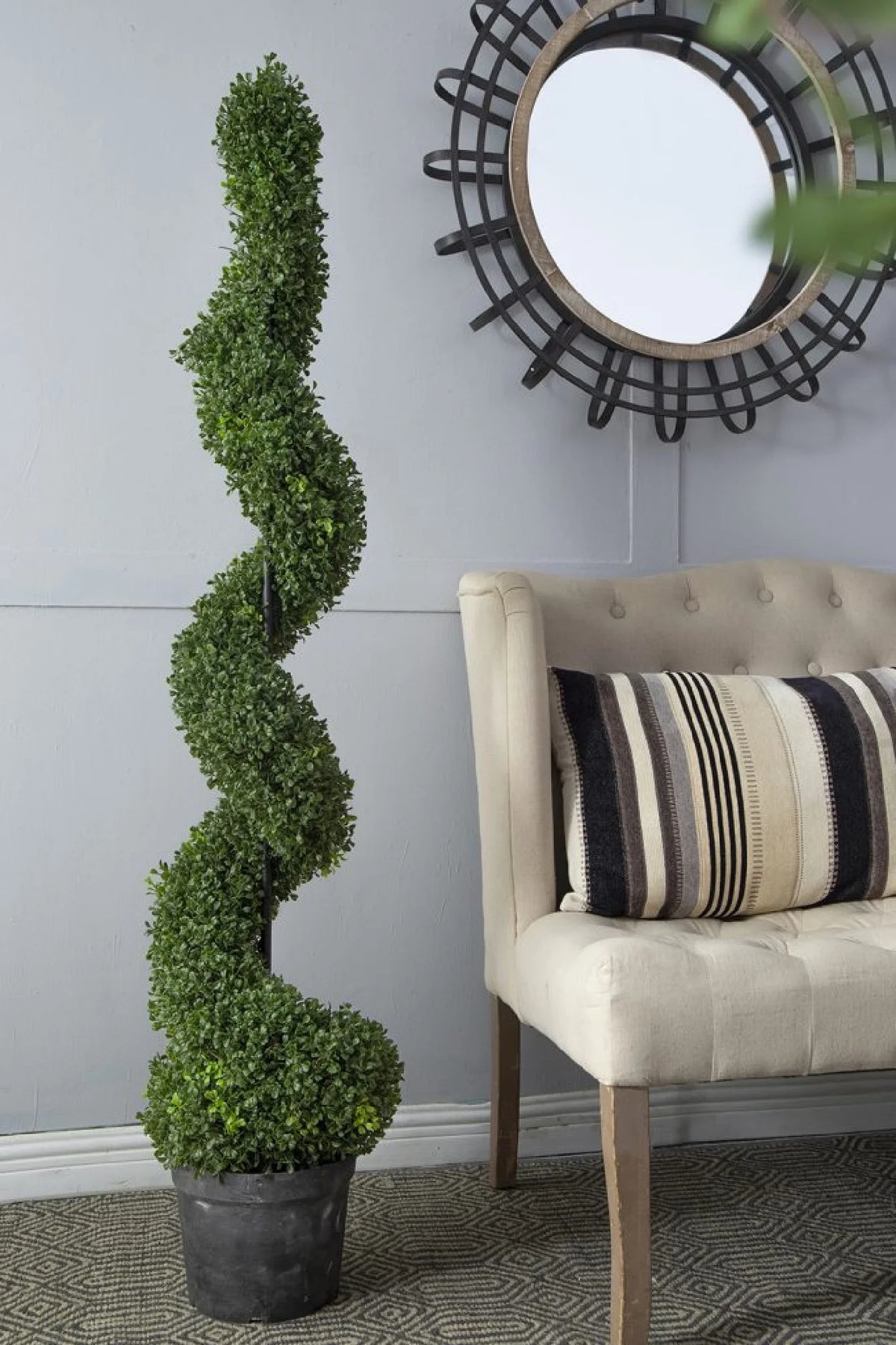 Artificial Spiral Boxwood Topiary Tree 5' C946