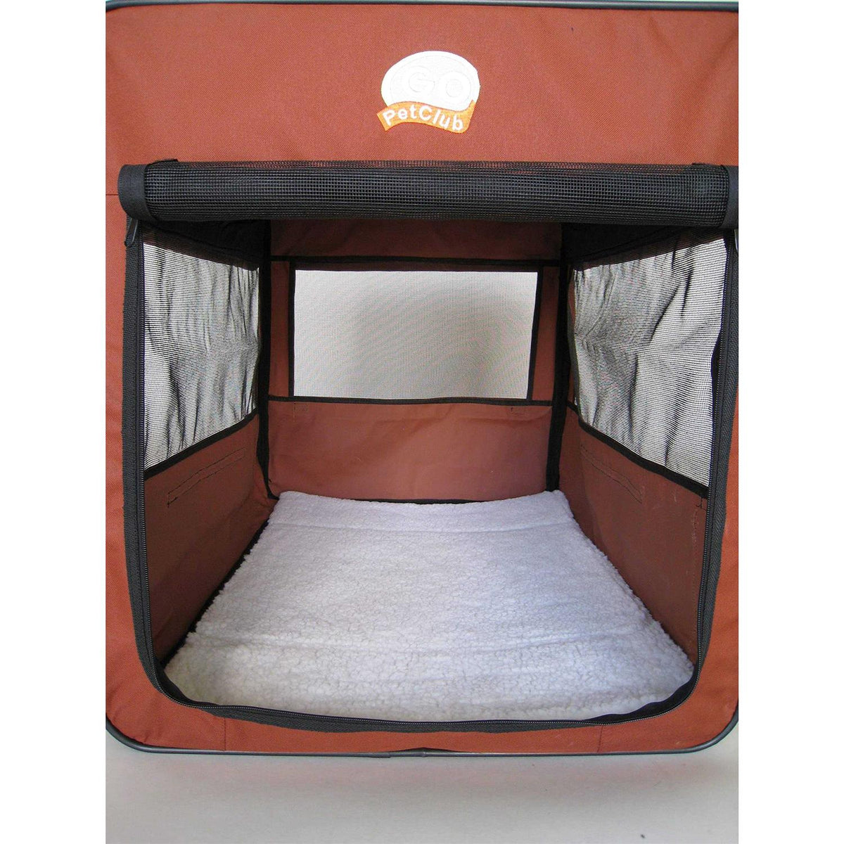 Brown 18 in. Soft Dog Crate X882556
