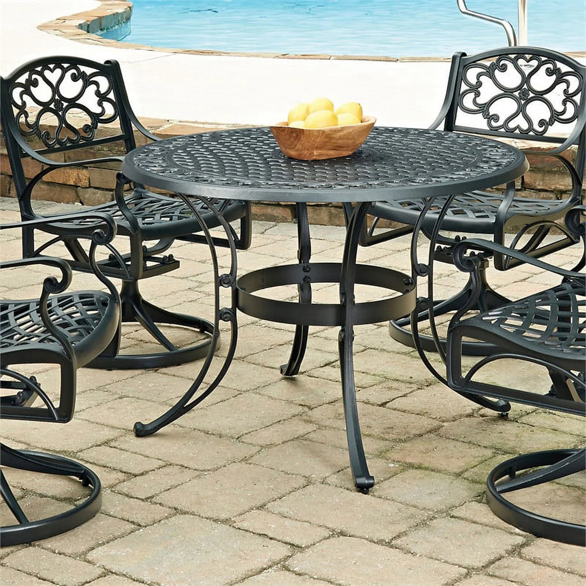 Brown Aluminum Outdoor Dining Table W15642