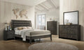 Gray 5pc Wood Bedroom Set with Dresser Mirror Nightstands A5851
