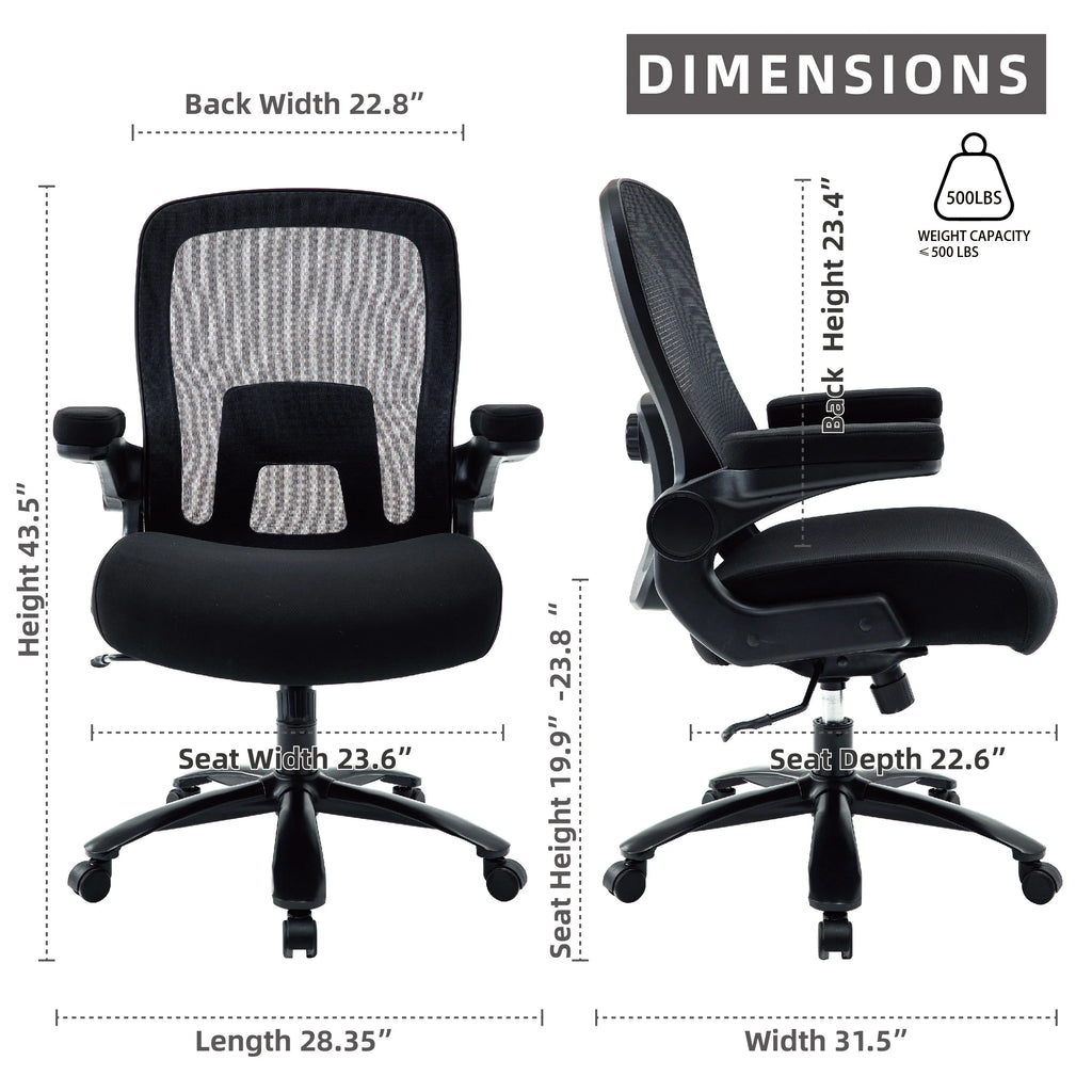Black Mesh Office Chair with Adjustable Lumbar Support C208735