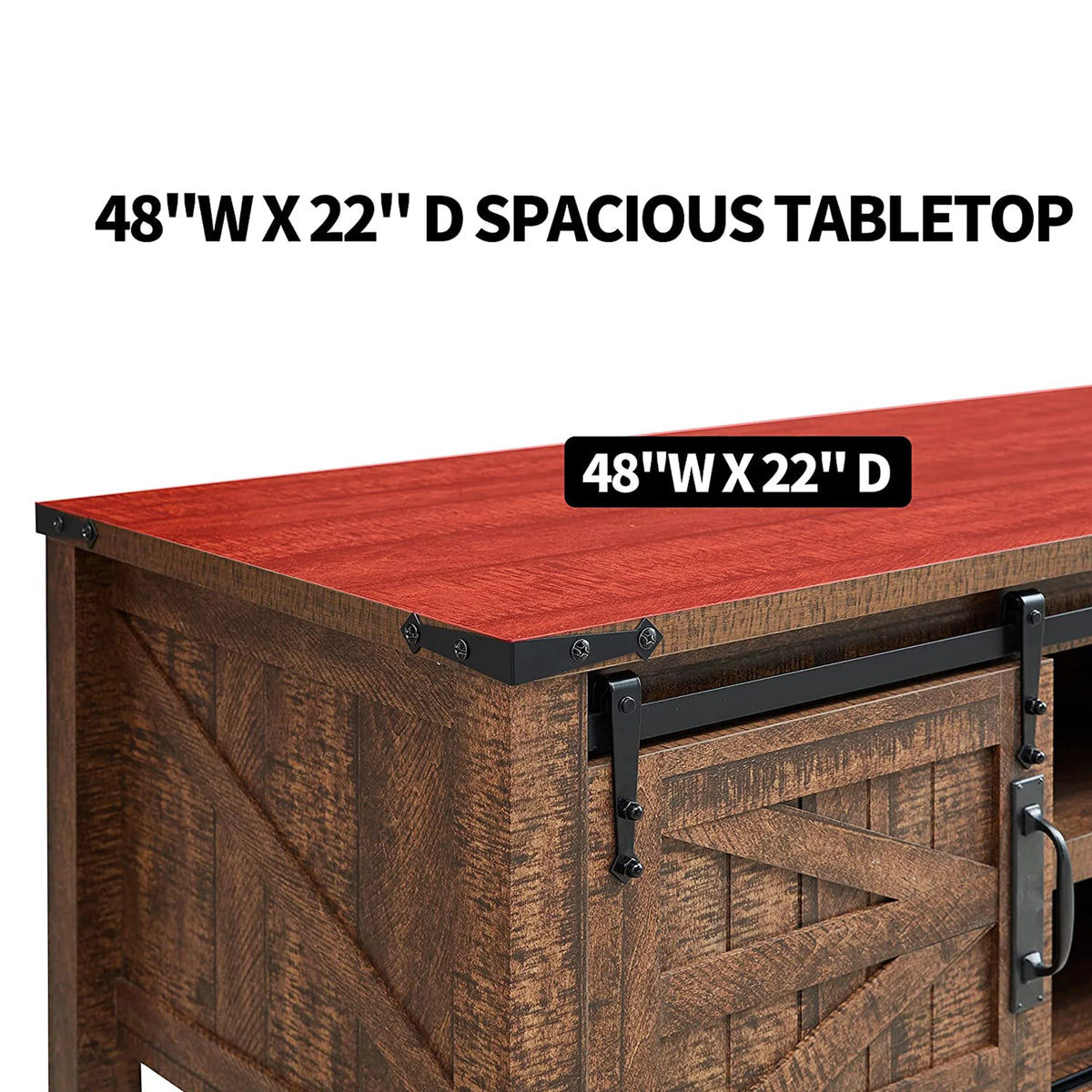 48 Inch Coffee Table with Sliding Barn Doors L891