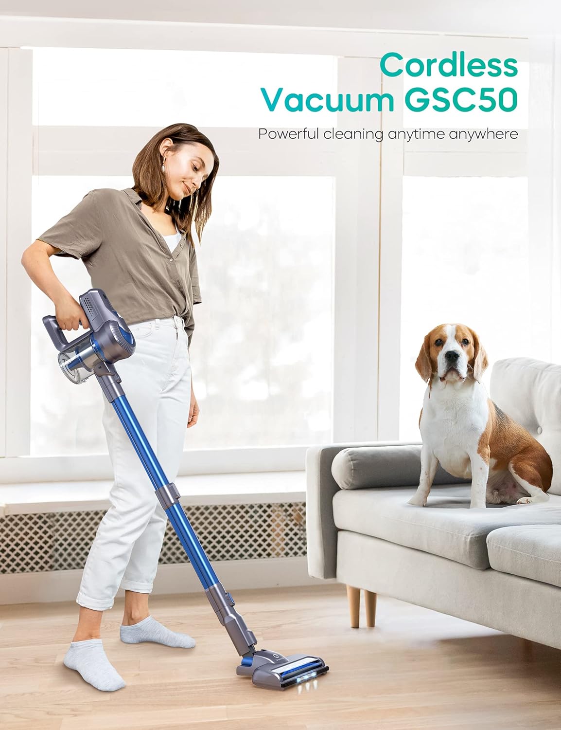 Cordless Stick Vacuum 4 in 1 with LED Headlights F163541