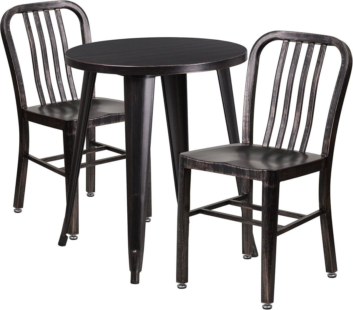 24'' Round Green Metal Indoor-Outdoor Table Set with 2 Chairs L961173