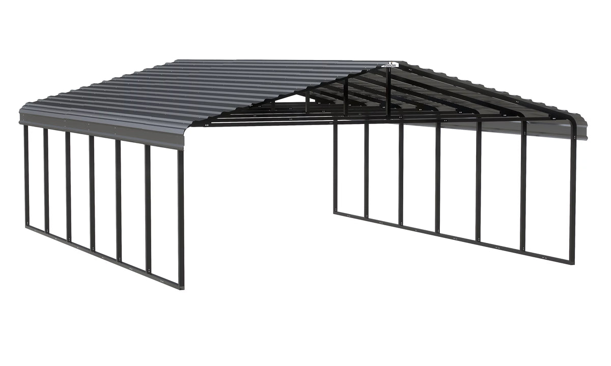 20 ft. x 29 ft. x 9 ft. Charcoal Carport X63832
