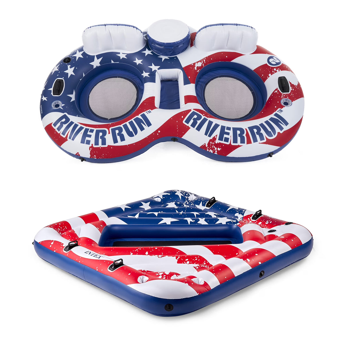 American Flag 2 Person Pool Tube with Cooler K740171