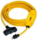 Yellow 25 ft. In-Line GFCI Triple Tap Cord R794