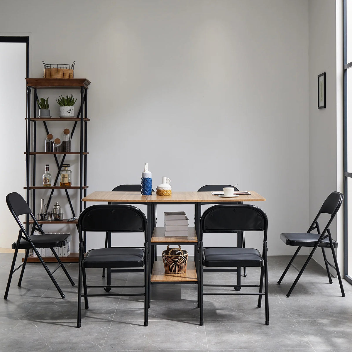Black Folding Chairs Padded Seat R705