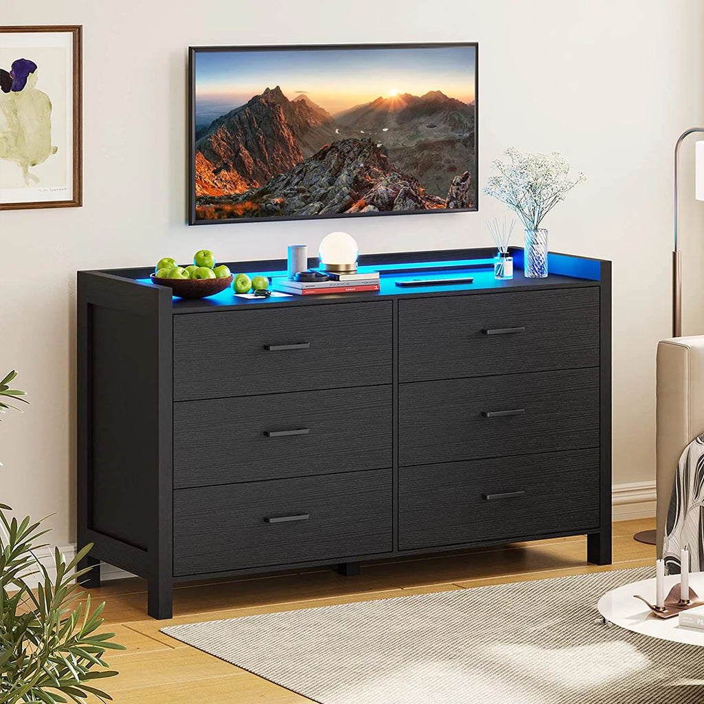 White 6 Drawer Wooden Dresser L703452