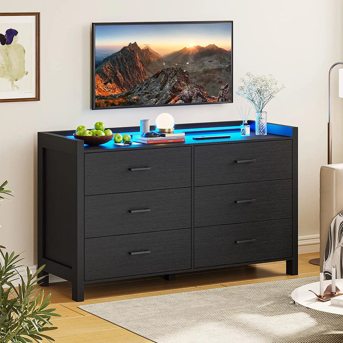 White 6 Drawer Wooden Dresser L703452