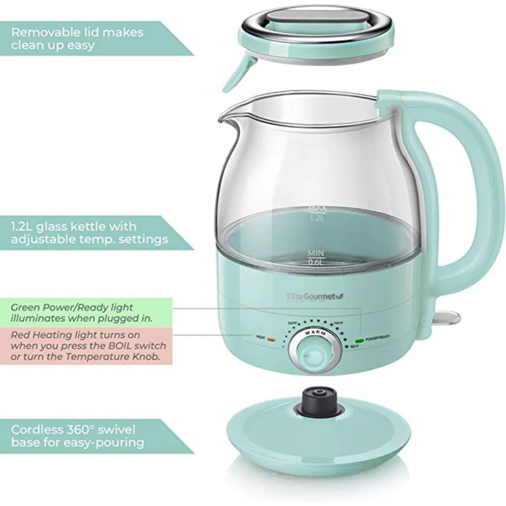 1.2L Adjustable Temperature Electric Glass Kettle J289282