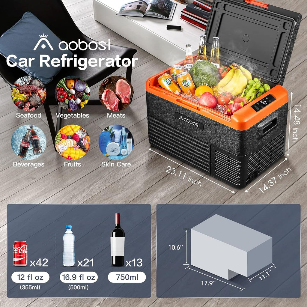 12 Volt Car Refrigerator 32 Quart (30L) Portable Freezer Single Zone Electric Compressor Cooler Q24178