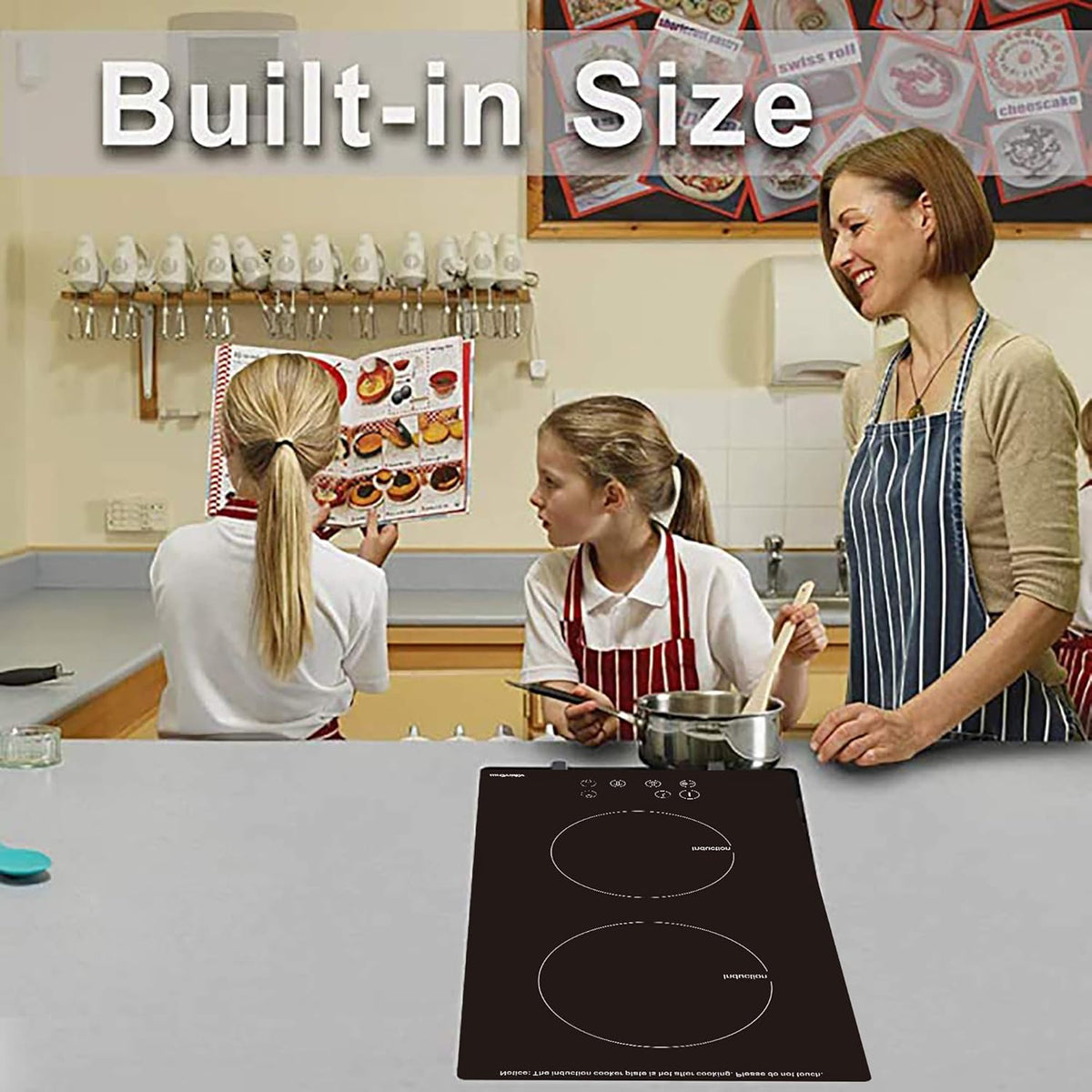 2 Burners Electric Induction Cooktop 240V, 1800W With Timer U438