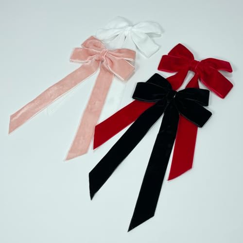 Velvet Hair Bow Hair Clips J7972