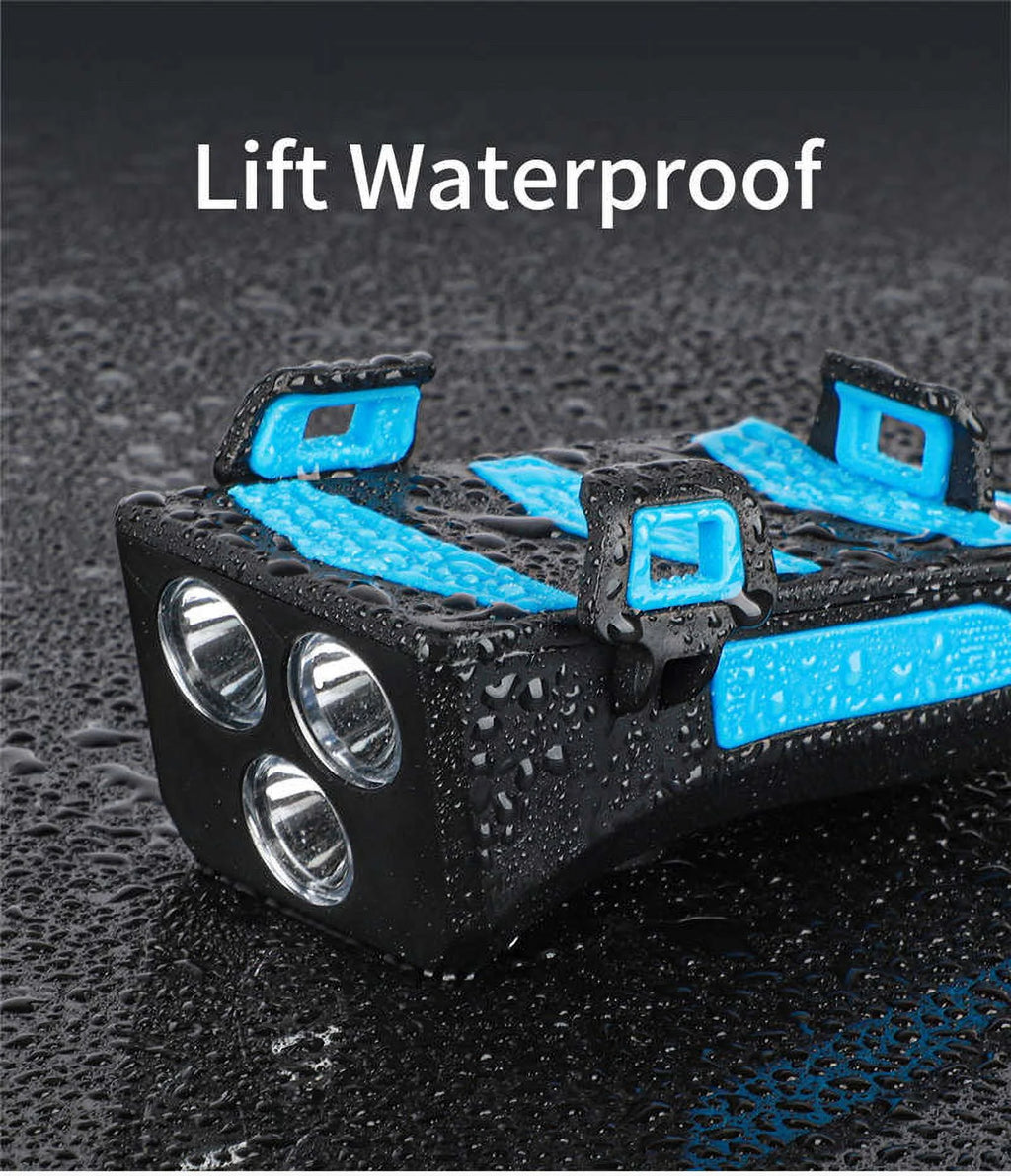 Red Four in One Bike Head Light with Flashlight, Horn, PowerBank and Phone Holder Q9243