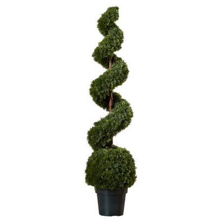 Cedar Spiral Tree with Ball in Green Pot B208