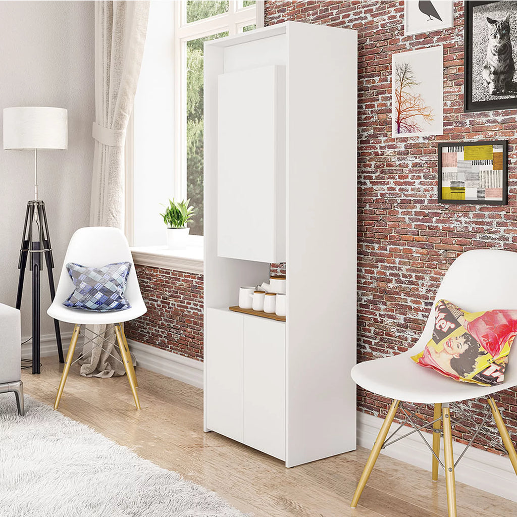 Modern Cabinet with Desk and Shelves, White A127212