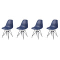 Blue Plastic Modern Dining Chairs Set of 4 B817551