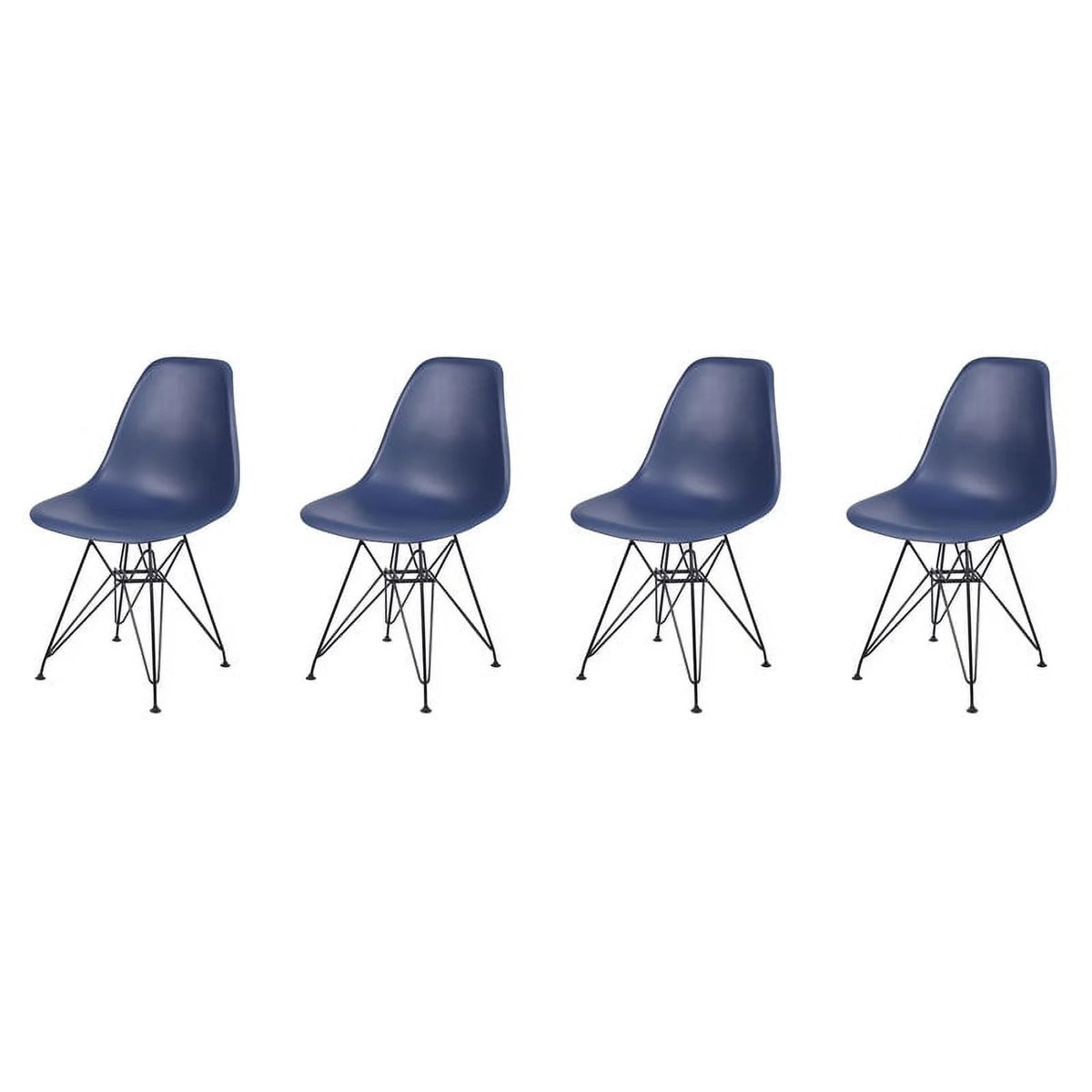 Blue Plastic Modern Dining Chairs Set of 4 B817551