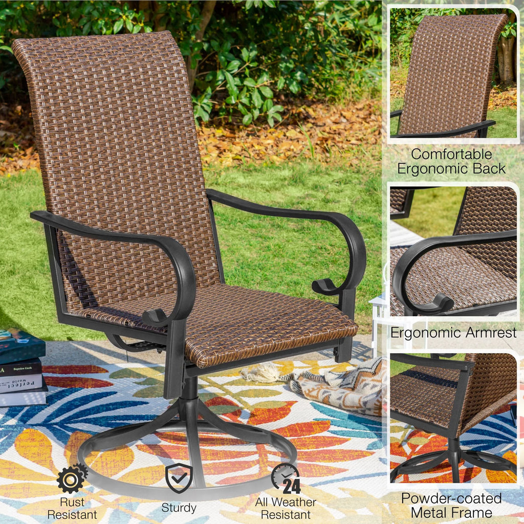 7 Piece Outdoor Patio Dining Set Rattan Chairs and Table I53134
