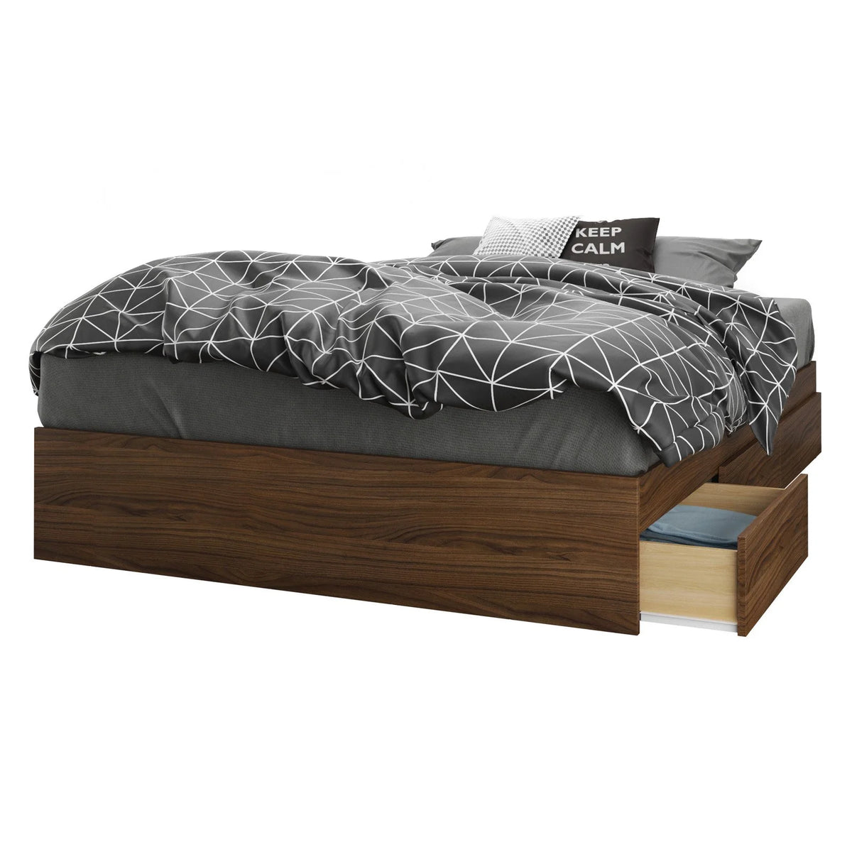 Twin Size Storage Wood Bed Frame with 3 Drawers Y339718