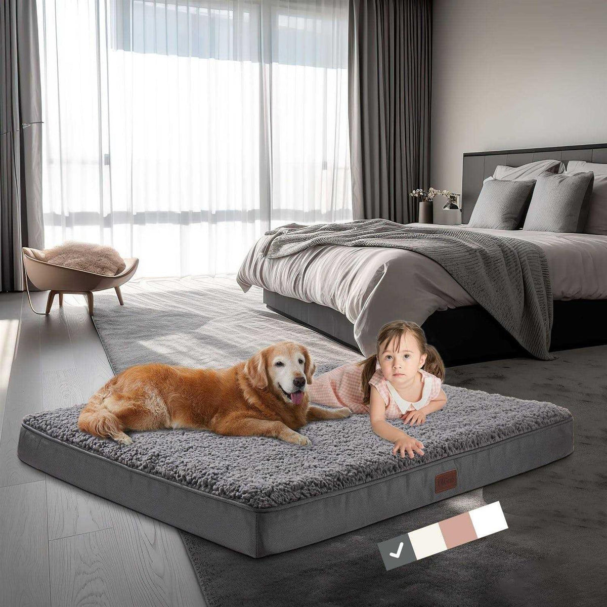Orthopedic Dog Bed with Egg Foam and Non-Slip Bottom Z119604