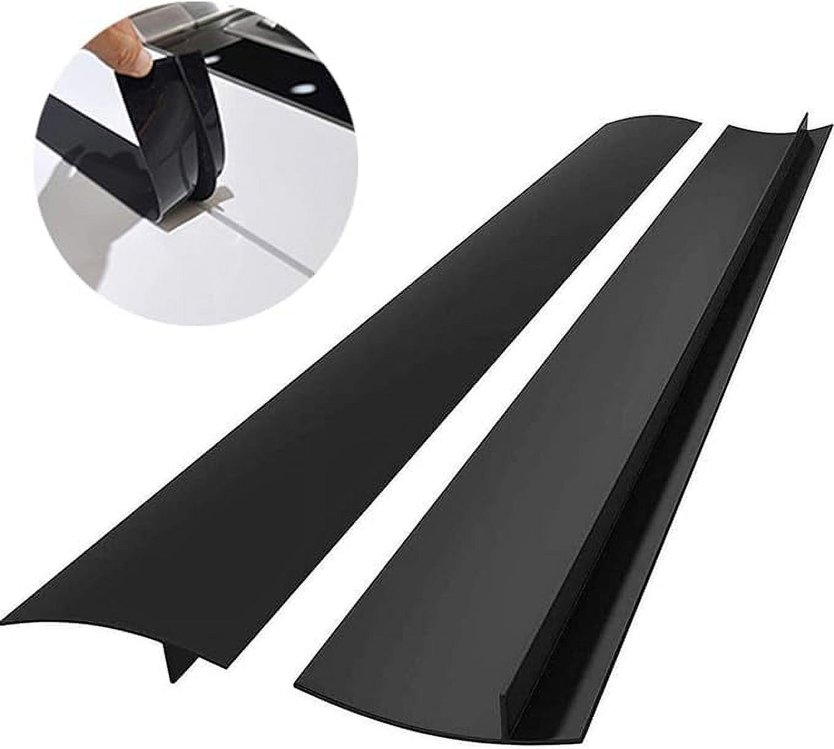 Silicone Stove Gap Covers (2 Pack, 21 Inches, Black) A548764