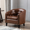 PU Leather Tufted Barrel Chair I303