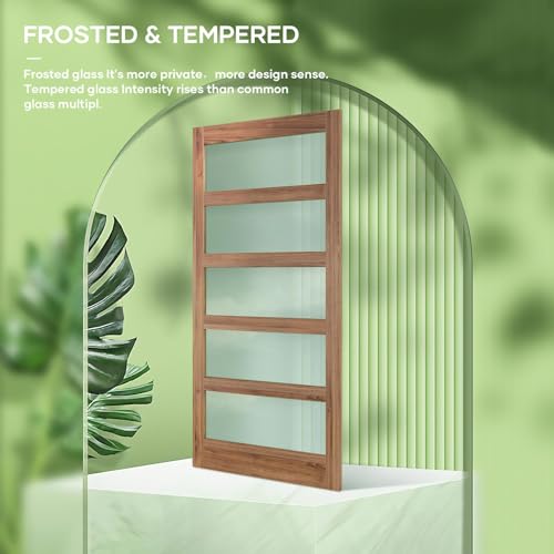 36 x 84 inch Frosted Glass Barn Door with Hardware Kit X302910