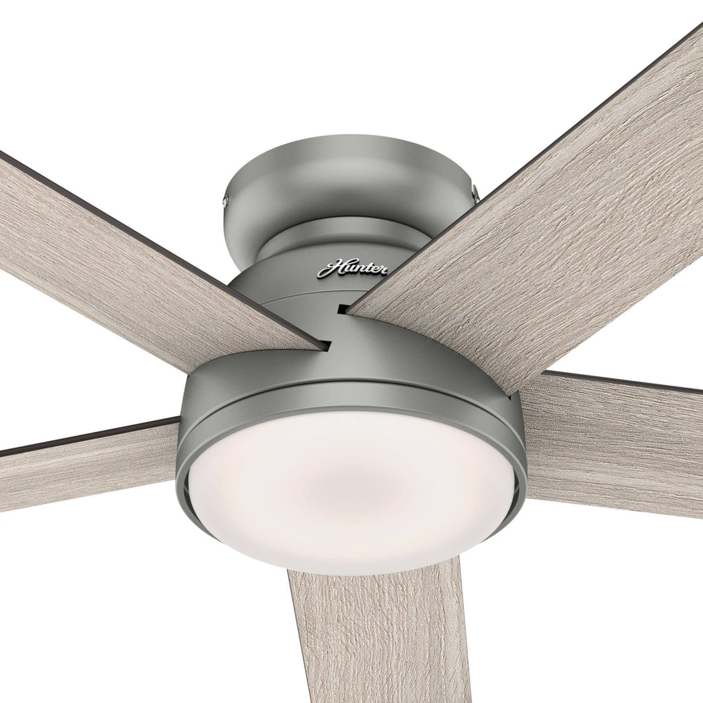 54 in. Matte Silver WiFi Ceiling Fan with LED Light and Remote P161